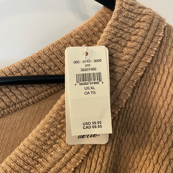 Aerie Wonder Texture Vneck Sweatshirt Knit - Picture 4 of 7